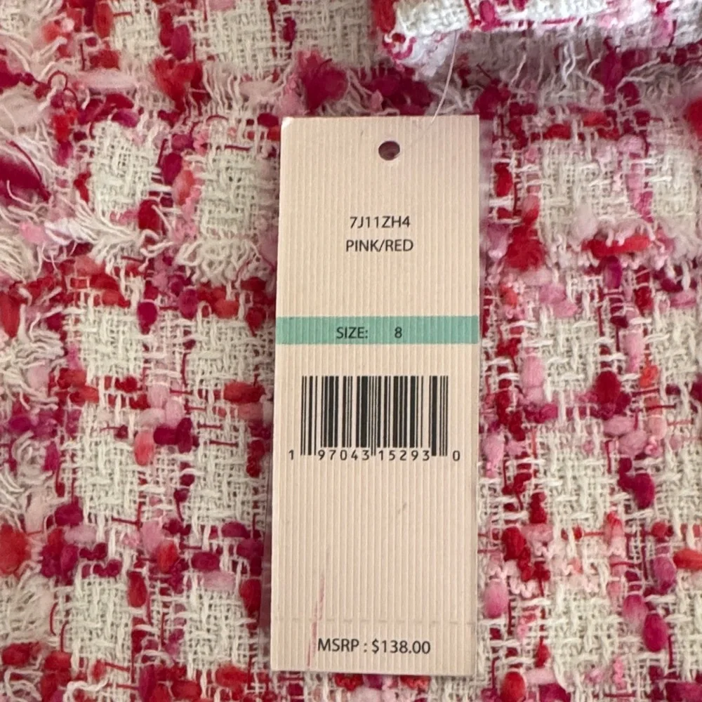 Nanette Lepore Pink and White Tweed Jacket Blazer - Picture 3 of 6